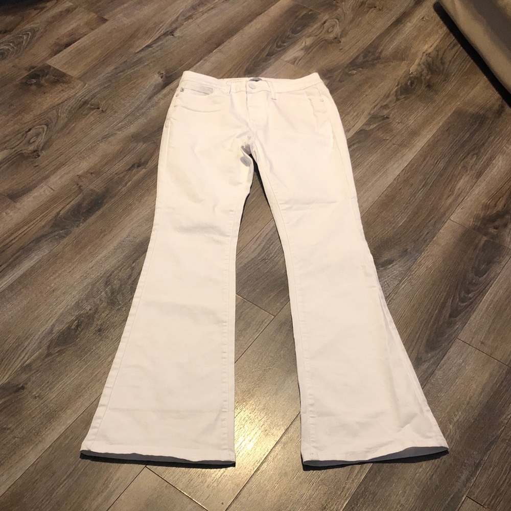 Judy Blue White Flared Wide-Leg Jeans